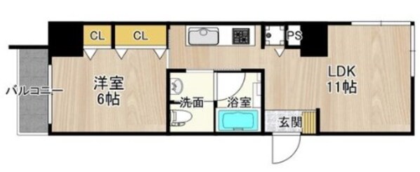 日本橋駅 徒歩7分 11階の物件間取画像